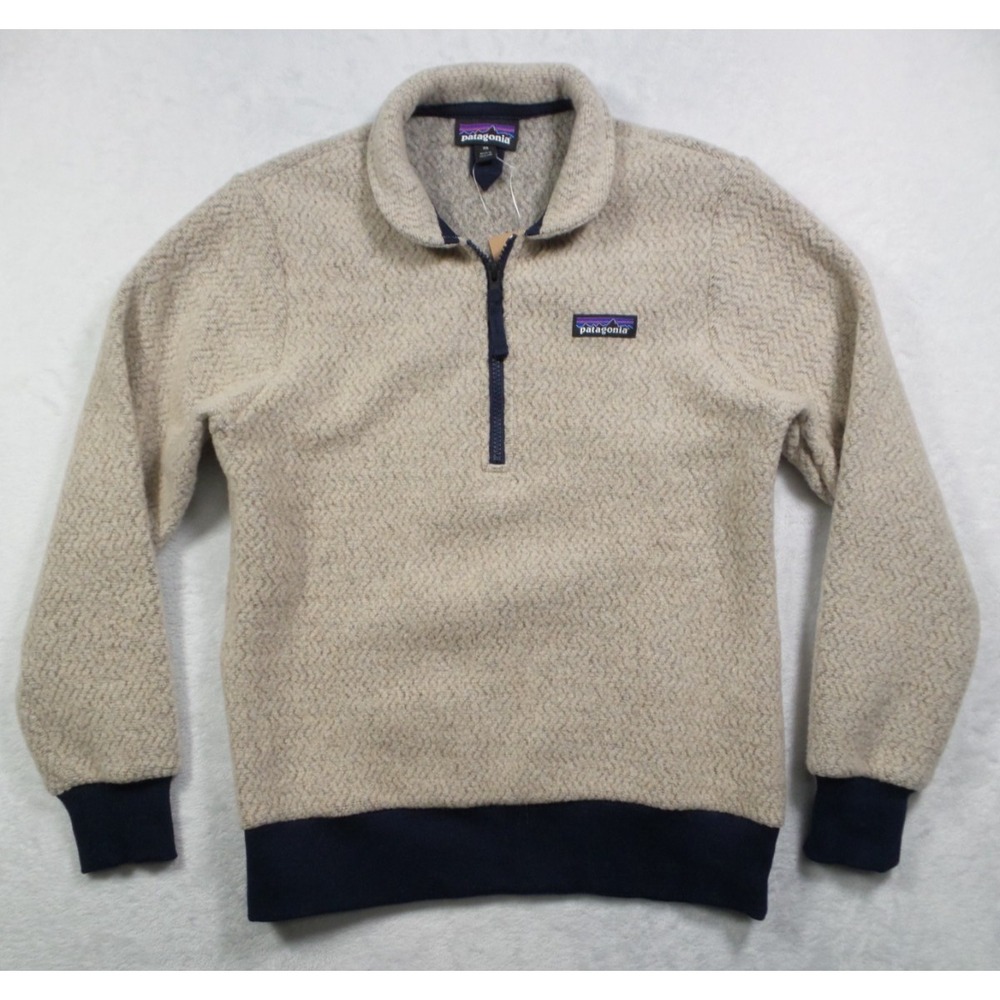 Patagonia Sweater Womens Size XS Beige Oatmeal Woolyester Fleece Pullover NWT